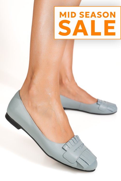 Balerini albastri piele naturala 3s7703
