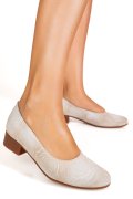 PANTOFI BEJ FLORAL PIELE NATURALA 2S77040
