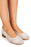 PANTOFI BEJ FLORAL PIELE NATURALA 2S77040