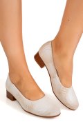 PANTOFI BEJ FLORAL PIELE NATURALA 2S77040