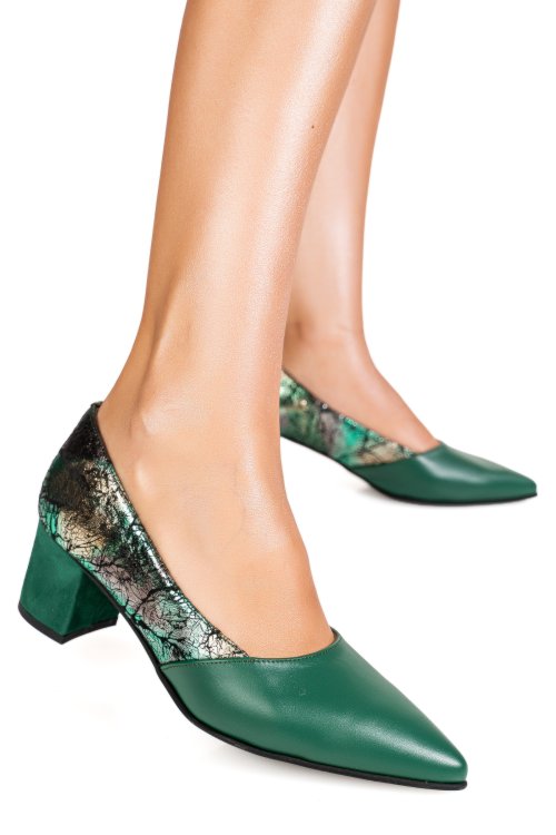 Pantofi verde color piele naturala 5s77460-ii