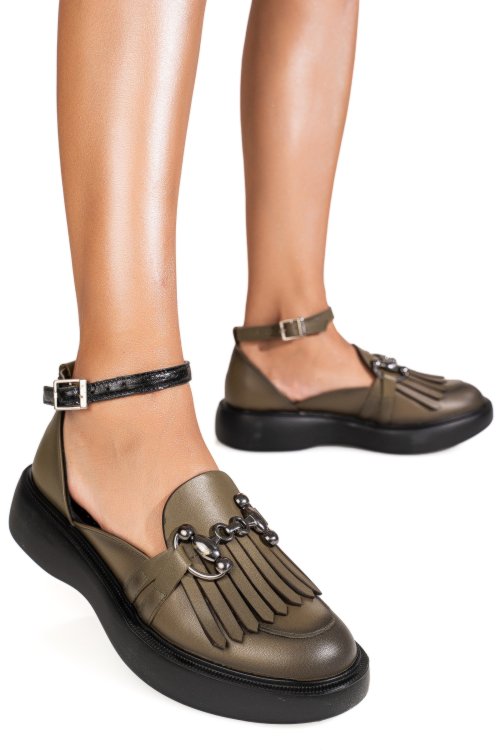 Pantofi verzi piele naturala 4s7718