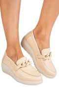 MOCASINI BEJ PIELE NATURALA WS77A02BX