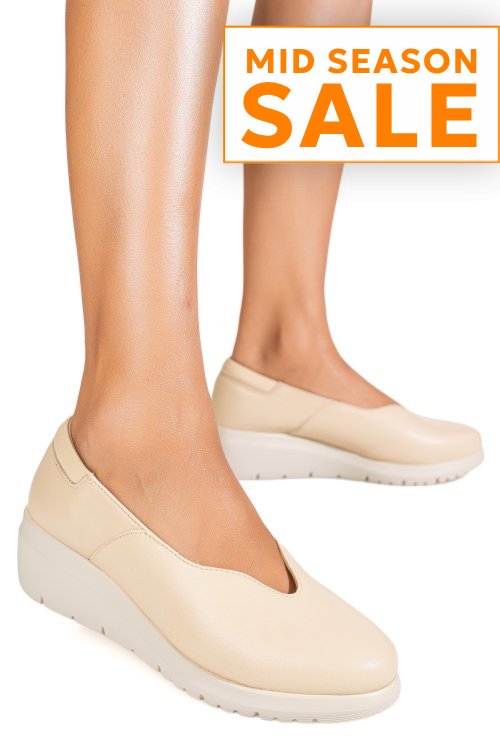 Mocasini bej piele naturala ws77a01bx