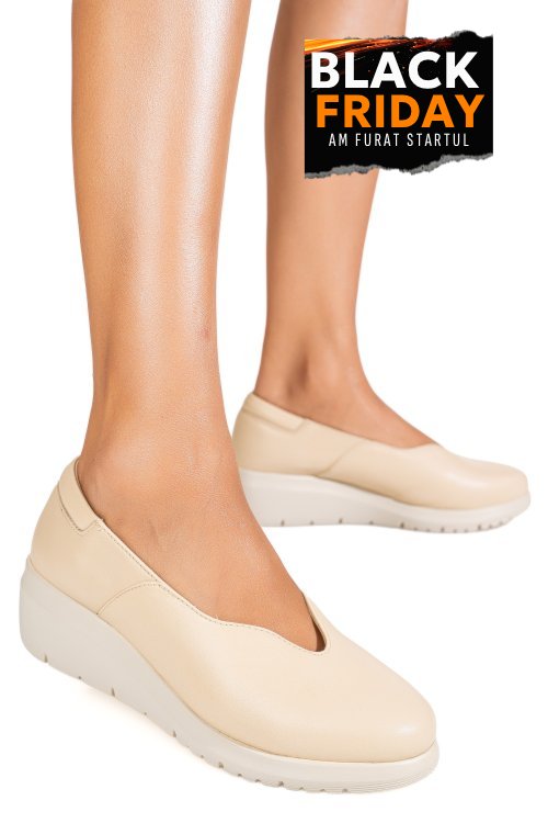 Mocasini bej piele naturala ws77a01bx