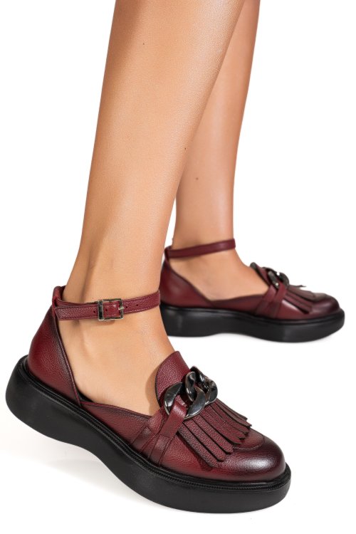 Pantofi visinii piele naturala 4s7718