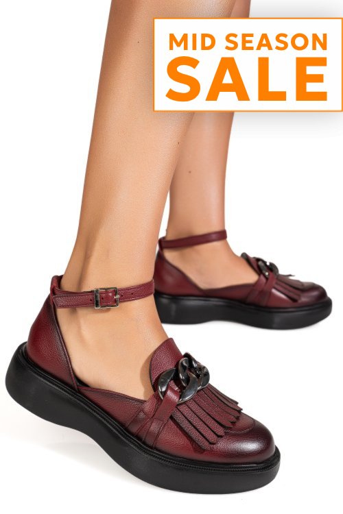 Pantofi visinii piele naturala 4s7718