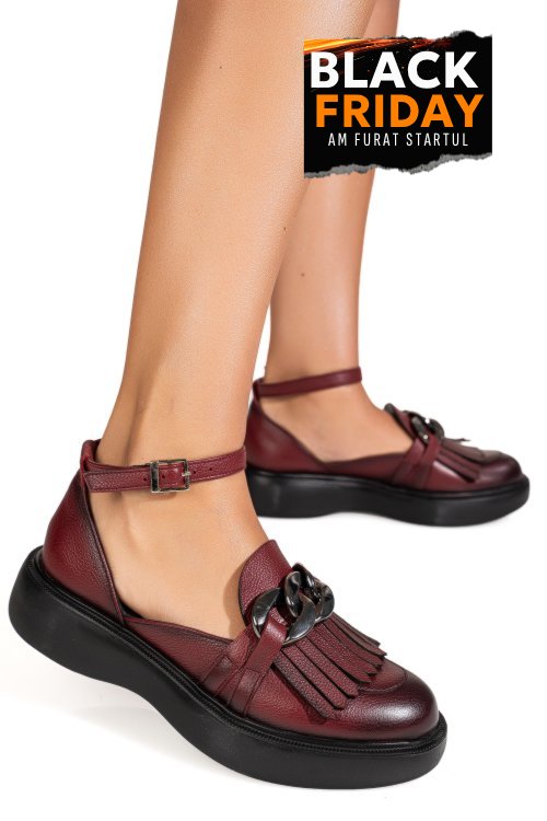 Pantofi visinii piele naturala 4s7718