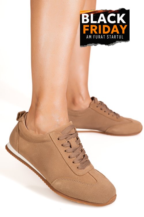 Pantofi sport khaki piele naturala intoarsa tsp2648