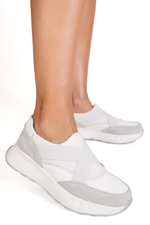 Pantofi sport albi piele naturala fsp001-942