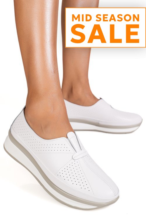 Espadrile albe piele naturala fsp001720