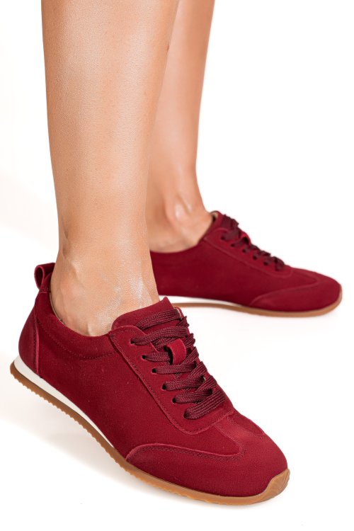 Pantofi sport visinii piele naturala intoarsa tsp2648
