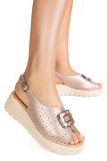 SANDALE CHAMPAGNE PIELE NATURALA TPC80212