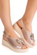 SANDALE CHAMPAGNE PIELE NATURALA TPC80212