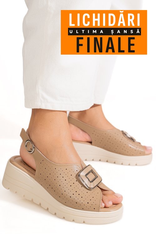 Sandale khaki piele naturala tpc80212