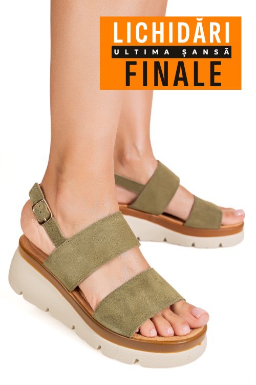 Sandale verzi piele naturala intoarsa 1s778362