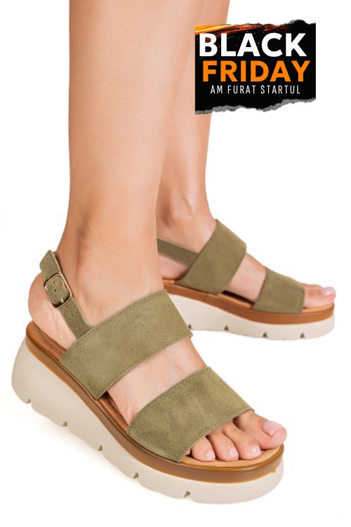 Sandale verzi piele naturala intoarsa 1s778362
