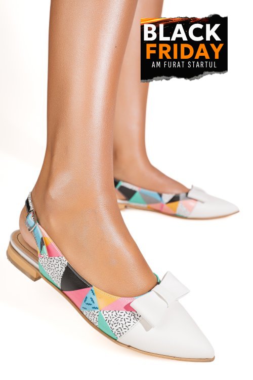 Balerini alb color piele naturala 3s7780