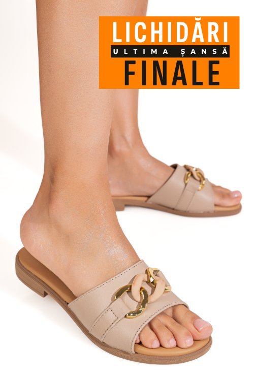 Papuci nude piele naturala ps77op41