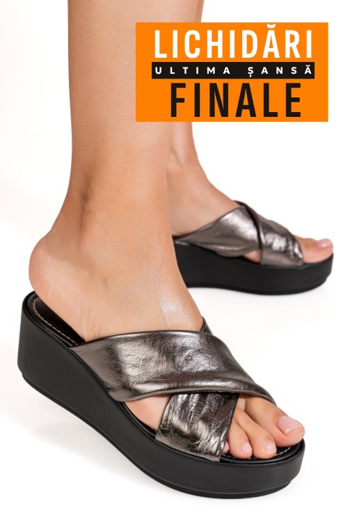Saboti pewter piele naturala gs77enova
