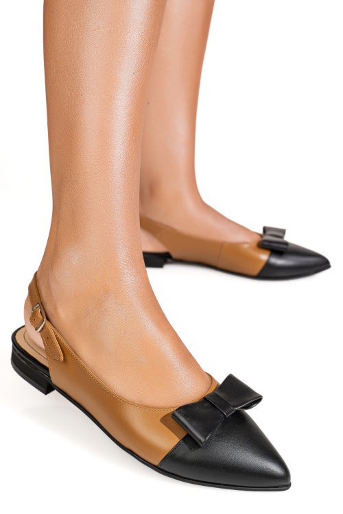 Balerini negru maro piele naturala 3s7780
