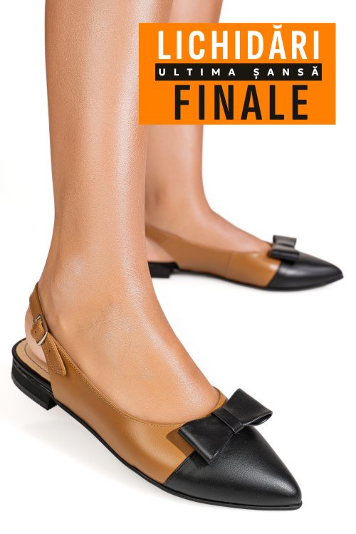 Balerini negru maro piele naturala 3s7780