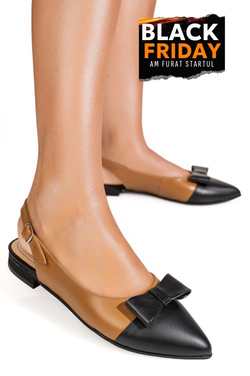 Balerini negru maro piele naturala 3s7780