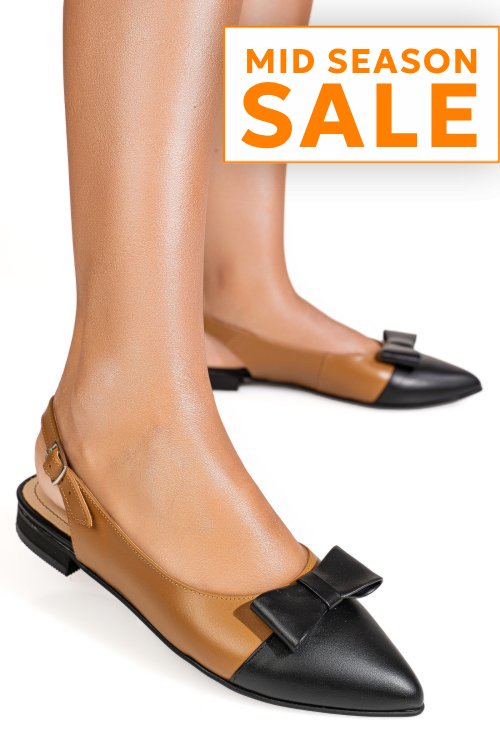 Balerini negru maro piele naturala 3s7780