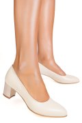 PANTOFI BEJ GLITTER PIELE NATURALA 5S77600B