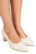 PANTOFI BEJ GLITTER PIELE NATURALA 5S77600B