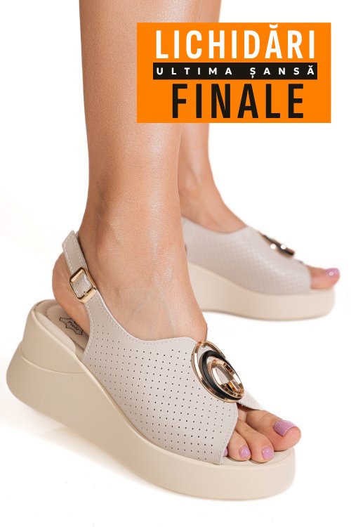 Sandale bej piele naturala tpc2003