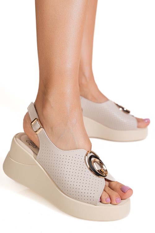 Sandale bej piele naturala tpc2003