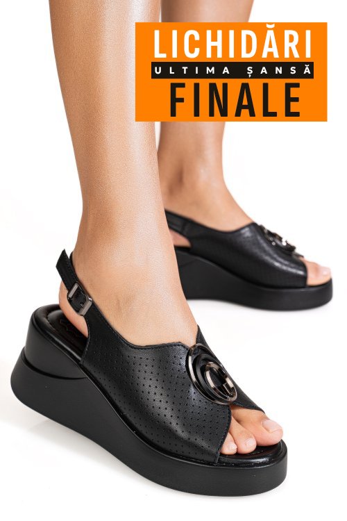 Sandale negre piele naturala tpc2003