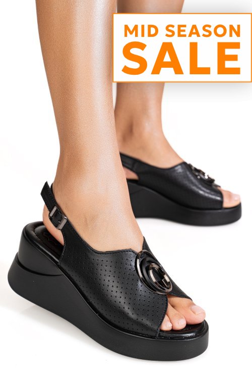Sandale negre piele naturala tpc2003