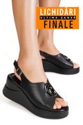 SANDALE NEGRE PIELE NATURALA TPC2003