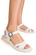 SANDALE ALBE PIELE NATURALA APCKA1295