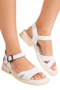 SANDALE ALBE PIELE NATURALA APCKA1295