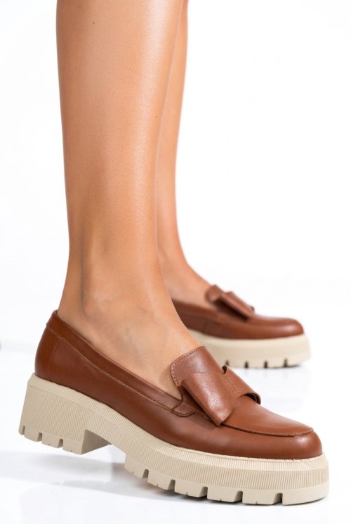 Mocasini maro deschis piele naturala 2s77115