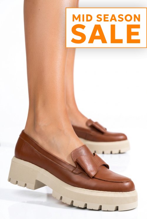 Mocasini maro deschis piele naturala 2s77115