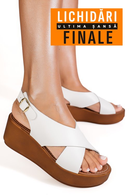 Sandale albe piele naturala vs77enezia