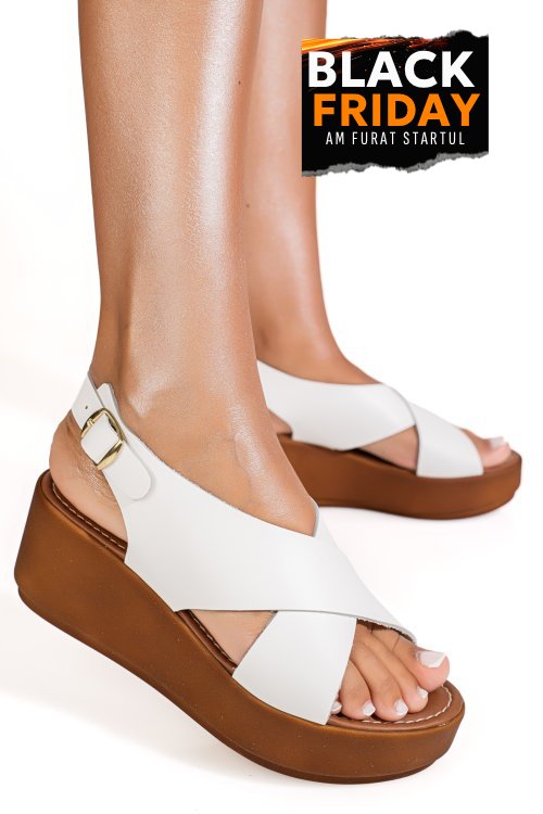 Sandale albe piele naturala vs77enezia