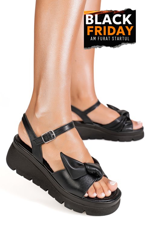 Sandale negre piele naturala 1s778234