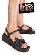 SANDALE NEGRE PIELE NATURALA 1S778234