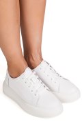 PANTOFI SPORT ALBI PIELE NATURALA TSP2006