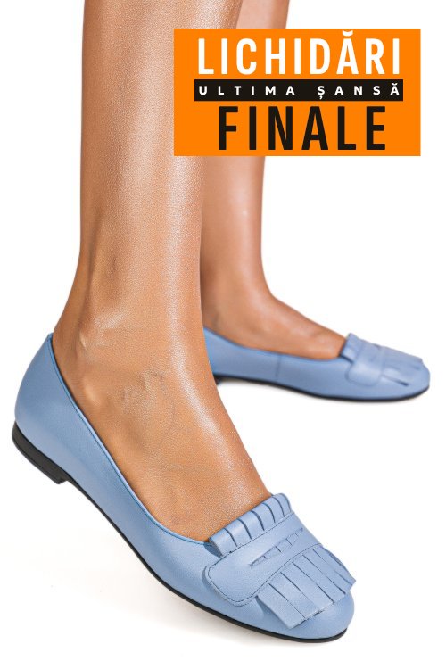 Balerini bleu piele naturala 3s7703