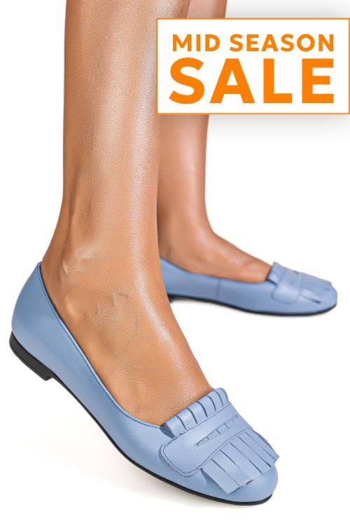 Balerini bleu piele naturala 3s7703