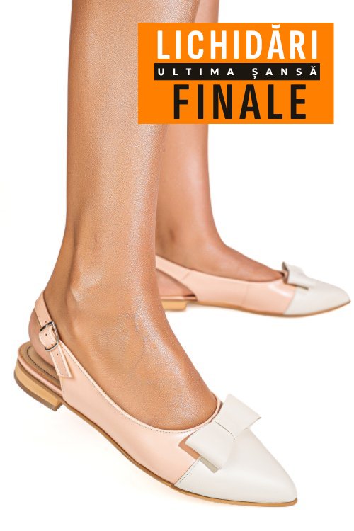 Balerini alb roz piele naturala 3s7730b