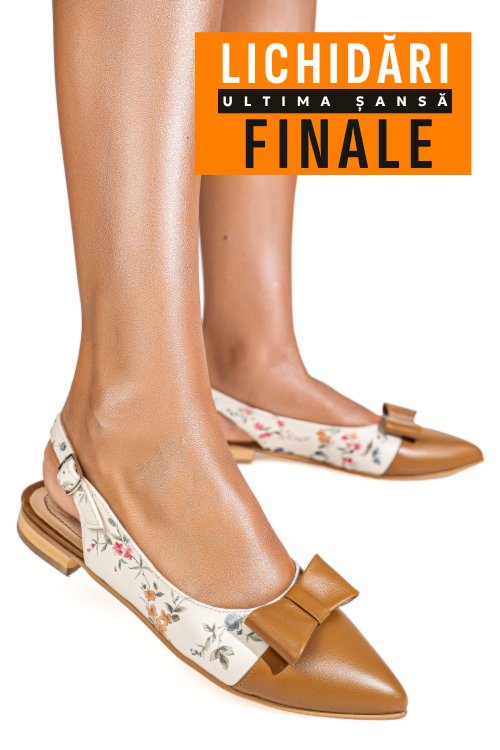 Balerini maro floral piele naturala 3s7730b