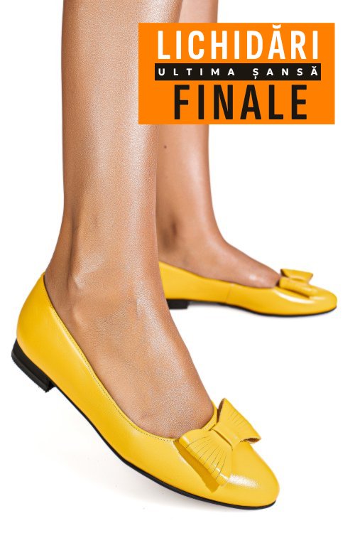 Balerini galbeni piele naturala 3s7701