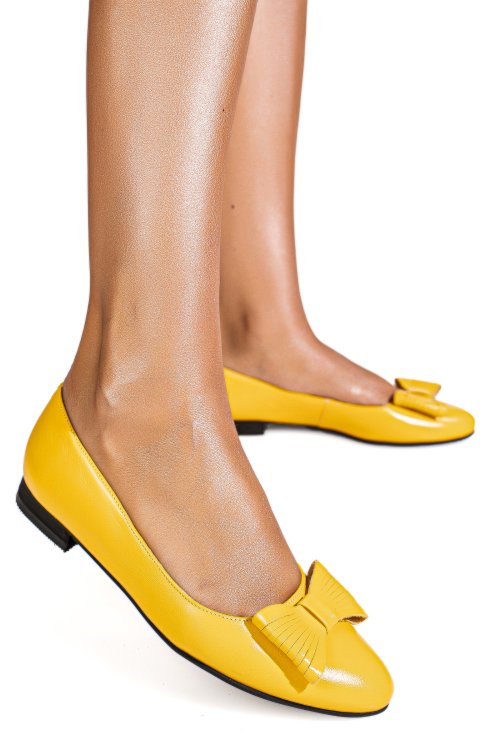 Balerini galbeni piele naturala 3s7701
